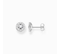 THOMAS SABO Silver & Cubic Zirconia Logo Round Stud Earrings H2062-051-14