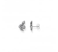 Thomas Sabo Womens Black Rebel at Heart Snake Sterling Silver and Zirconia Stud Earrings 1 Size