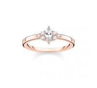 Thomas Sabo Sterling Siver Rose Gold Zirconia Vintage Stacking Ring TR2325-416-14-60 - Size 48 - Sterling Silver