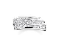 Thomas Sabo Sterling Siver Sterling Silver White Leaf Ring TR2283-051-14 - Size 52 - Sterling Silver