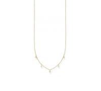 Thomas Sabo Sterling Siver Yellow Gold Zirconia Drops Necklace 45cm KE2071-414-14-L45v - Sterling Silver