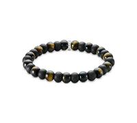 Thomas Sabo Stretch Bracelet Obsidian and Tiger's Eye Beads Bracelet with Thomas Sabo Engraving