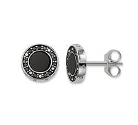 Thomas Sabo Stud Earrings Classic Pav Black 925 Sterling Silver H1861-641-11