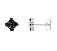 Thomas Sabo Stud Earrings In A Square Design With Black Stones 925 Sterling Silver H2171-643-11