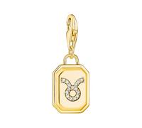 THOMAS SABO Taurus Zodiac Sign Charm with Stones Gold-Plated 925 Sterling Silver 750 Yellow Gold Plating
