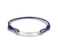 Thomas Sabo Textile bracelet engravable dark blue Recycled Sterling Silver, Textile