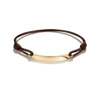 Thomas Sabo Textile bracelet engravable dark brown Textile, Premium Alloy 18k Gold Plated