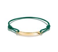 Thomas Sabo Textile bracelet engravable dark green Textile, Premium Alloy 18k Gold Plated