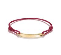 Thomas Sabo Textile bracelet engravable dark red Textile, Premium Alloy 18k Gold Plated
