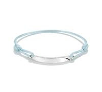 Thomas Sabo Textile bracelet engravable light blue Recycled Sterling Silver, Textile