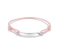 Thomas Sabo Textile bracelet engravable pink Recycled Sterling Silver, Textile