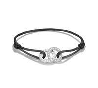 Thomas Sabo Textile bracelet Together black with zirconia, 14-24 cm