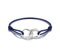 Thomas Sabo Textile bracelet Together dark blue with white zirconia Recycled Sterling Silver, Textile