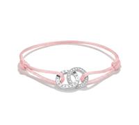 Thomas Sabo Textile bracelet Together pink with white zirconia Recycled Sterling Silver, Textile