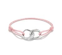 Thomas Sabo Textile bracelet Together pink with white zirconia Recycled Sterling Silver, Textile