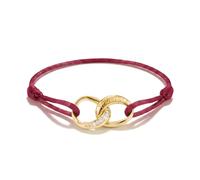 Thomas Sabo Textile bracelet Together red with white zirconia Textile, Premium Alloy 18k Gold Plated