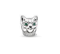 Thomas Sabo - Thomas Block Bead Cat Silver with Green and Black Zircons K0165-845-7