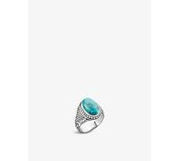 Thomas Sabo Thomas Sabo Arizona Sterling-Silver and Faux-Turquoise Signet Ring Turquoise S