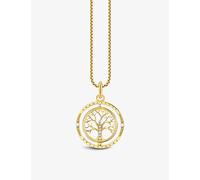 Thomas Sabo Thomas Sabo Tree Of Love 18ct Yellow Gold-Plated Sterling-Silver and White Zirconia Pendant Necklace White