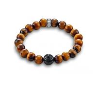 Thomas Sabo Unisex Bracelet Rebel at Heart Tiger Eye Obsidian 925 Sterling Silver A1408-806-2