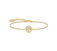 Thomas Sabo Essentials Sterling Silver Gold Plated Tree Of Love Enamel Bracelet A2160-427-39-L19V