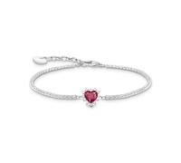 Thomas Sabo True Romance Ruby CZ Heart Bracelet 0.9 x 0.9cm, 16-19cm