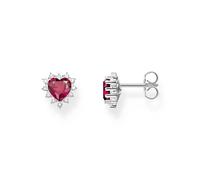 Thomas Sabo True Romance Ruby CZ Heart Stud Earrings 0.9 x 0.9cm