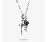 Thomas Sabo Sterling Silver True Romance Sword And Rose Necklace - Sterling Silver / Rhodium Plated / Enamel