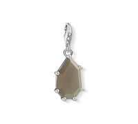 Thomas Sabo Unisex Charm Pendant Brown Stone 925 Sterling Silver, Blackened 1541-507-2