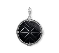 Thomas Sabo Unisex Charm Pendant Vintage Coin Black 925 Sterling Silver, Blackened Y0011-508-11