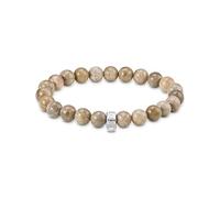 THOMAS SABO Ladies Silver Daisy Jasper Bead Bracelet X0293-014-16-L19
