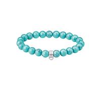 Thomas Sabo Unisex Silver Bracelet with Imitation Turquoise Beads Recycled 925 Silver X0293-404-17