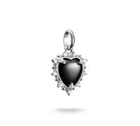 THOMAS SABO Vintage Heart Black Connect Silver Charm Pendant Recycled 925 Silver