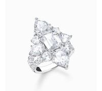 Thomas Sabo White Stones Cocktail Ring - Size 52 - Sterling Silver / Zirconia