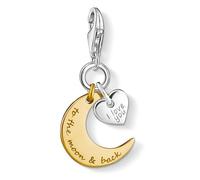 Thomas Sabo Women Charm Pendant Moon & Heart I Love You To The Moon & Back Charm Club 925 Sterling Silver 1443-413-39