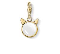 Thomas Sabo , Cat Ear Charm Pendant Gold 10 Zirconia Quartz ,White female, Sizes: ONE SIZE