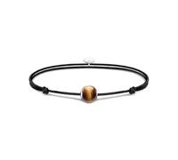 Thomas Sabo Womens Textile&tiger S Eye Karma Secret 925 Sterling-silver and Tigers-eye Beaded Bracelet M/l