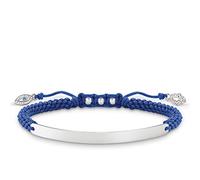 Thomas Sabo Women-Bracelet Love Bridge 925 Sterling Silver Nylon Zirconia white blue Length from 14.5 to 21 cm Bridge 5 cm LBA0066-897-1-L21v