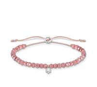 Thomas Sabo 925 Sterling Silver Pink Pearl Bracelet with White Stone 13-20cm Length