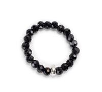 Thomas Sabo Women-Charm Bracelet Charm Club 925 Sterling Silver Nylon Obsidian black
