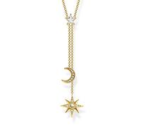 Thomas Sabo White Gold Zirconia Magic Stars Moon Necklace KE1900-414-14-L45v