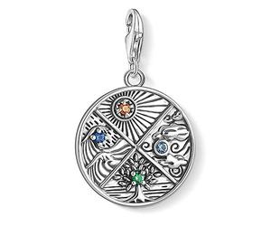 Thomas Sabo Women Charm Pendant 4 Elements Earth Water Air Fire Charm Club 925 Sterling Silver 1814-945-7