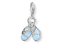Thomas Sabo Women Charm Pendant Baby Shoes Blue Birth Charm Club 925 Sterling Silver 0822-007-1