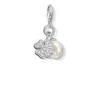 THOMAS SABO Silver Cubic Zirconia Clover and Freshwater Pearl Charm 0831-167-14