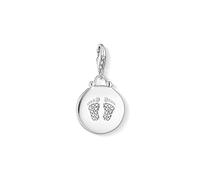 Thomas Sabo Women Charm Pendant Coin Baby Footprint Charm Club 925 Sterling Silver 1692-051-14