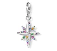 Thomas Sabo Women Charm Pendant Colourful Star Charm Club 925 Sterling Silver 1817-342-7