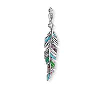Thomas Sabo Women Charm Pendant Ethnic Feather Charm Club 925 Sterling Silver Y0034-340-7