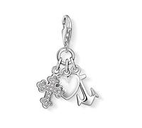 Thomas Sabo Women Charm Pendant Faith Love Hope Cross Heart Anchor Charm Club 925 Sterling Silver 0409-051-14