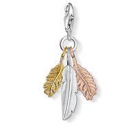Thomas Sabo Women Charm Pendant Feathers Yellow Gold Rose Gold Charm Club 925 Sterling Silver 1010-431-12