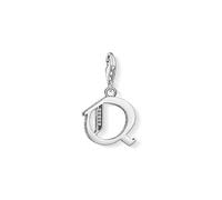 Thomas Sabo Women Charm Pendant Letter A-Z Charm Club Blackened 925 Sterling Silver, Letter Q